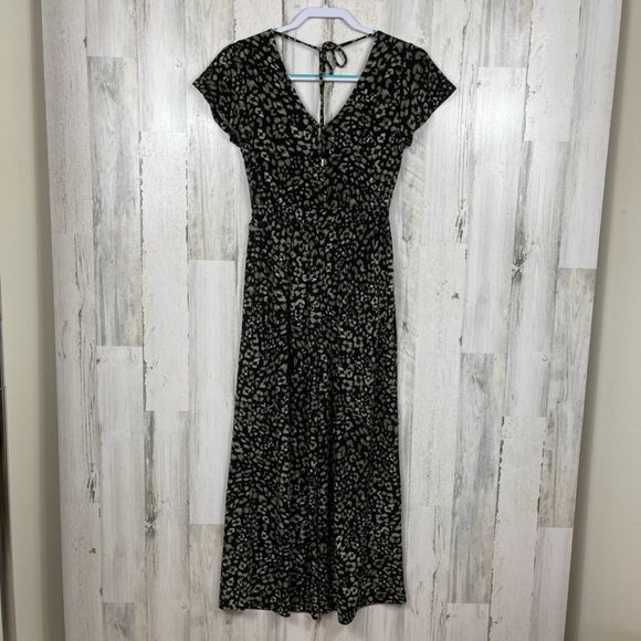 Tommy Bahama Wild One wide leg jumpsuit animal print black green size XXS - Picture 7 of 9
